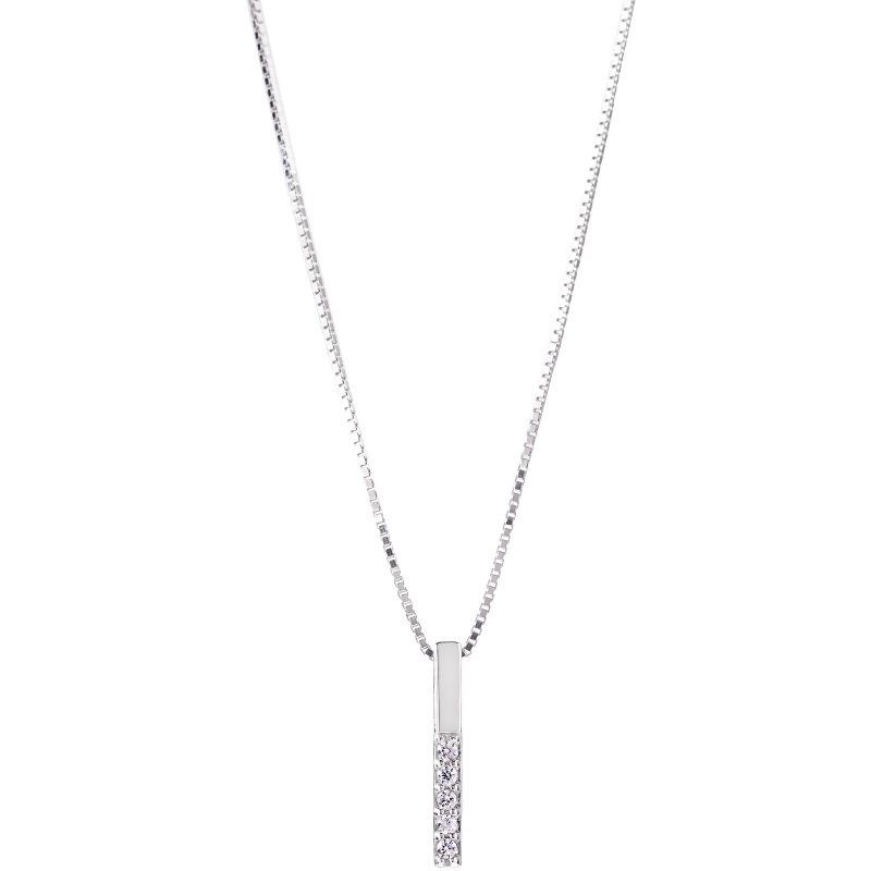 Dainty Zirconia Bar Necklace-Necklace-Katalio
