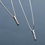 Dainty Zirconia Bar Necklace-Necklace-Katalio