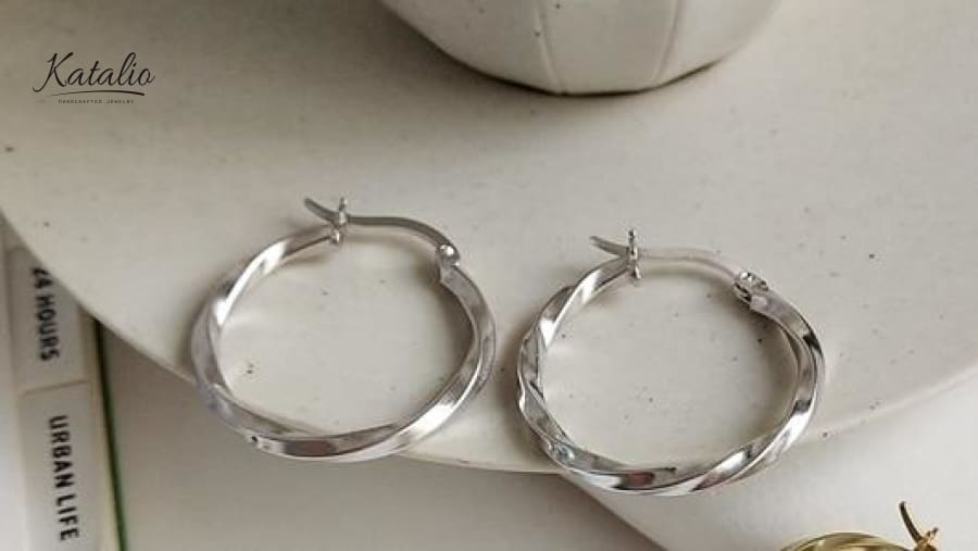 Weaved Hoop Earrings-Earrings-Katalio