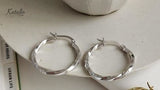 Weaved Hoop Earrings-Earrings-Katalio
