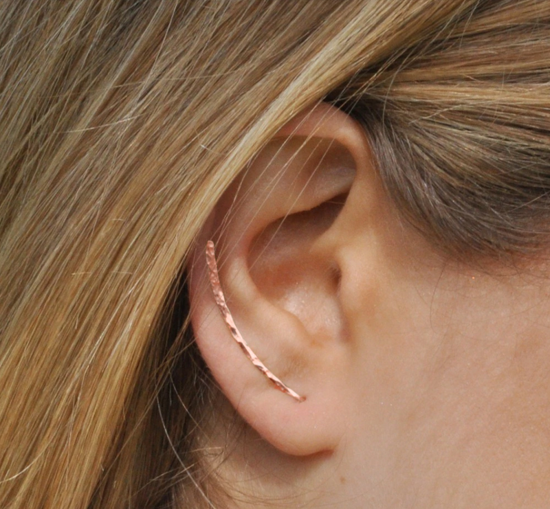 Martelée Ear Climber Earrings-Earrings-Katalio