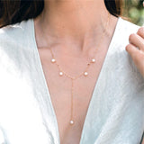 Boho Pearl Lariat Y Necklace-Necklace-Katalio