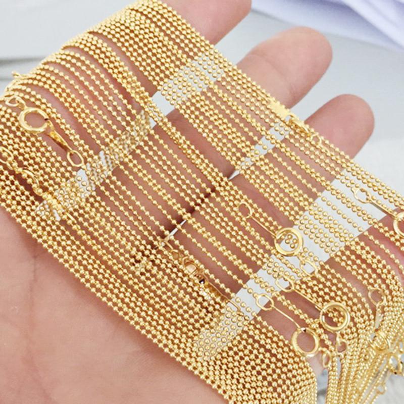 Classic 1mm Beaded Chain Necklace-Chain Necklace-Katalio