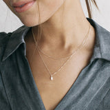 Sophie Double Layered Pearl Pendant Necklace-Necklace-Katalio