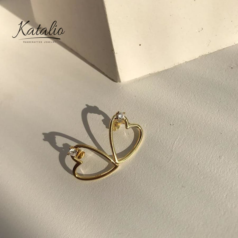 Golden Heart Studs-Katalio