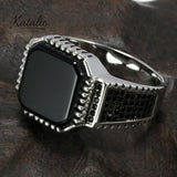 Onyx Shield Ring-Men's Ring-Katalio