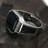 Onyx Shield Ring-Men's Ring-Katalio