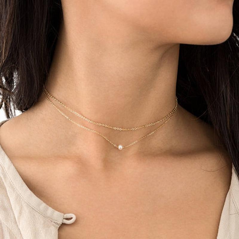 Contemporary Mia Layered Necklace-Necklace-Katalio