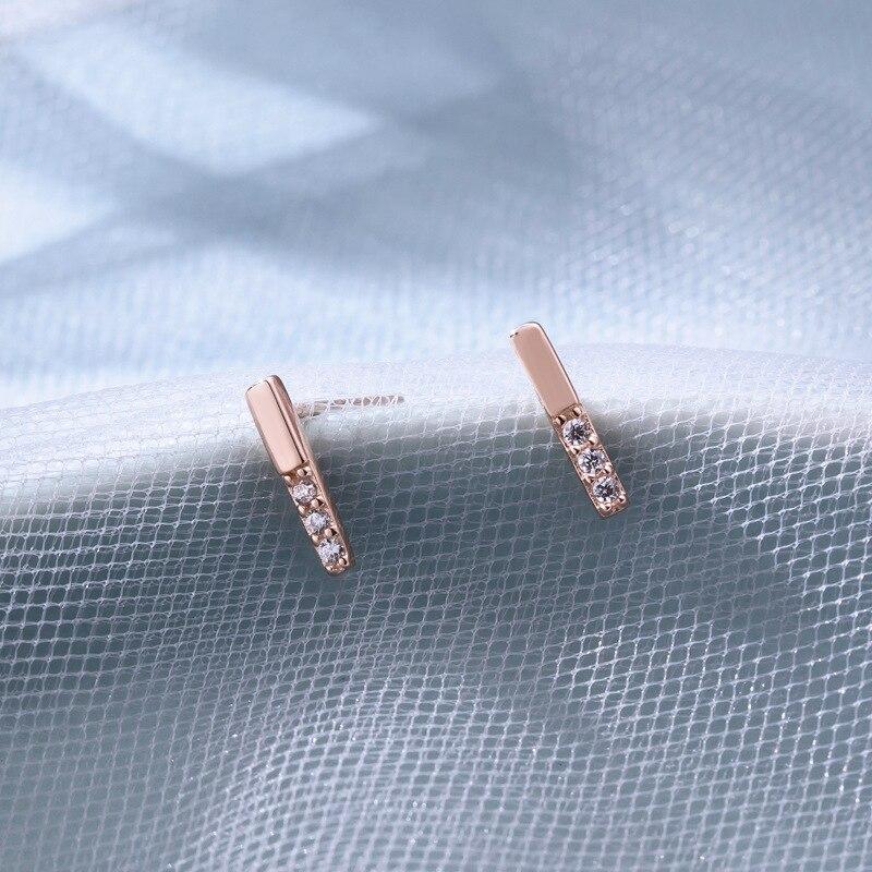 Dainty Zirconia Bar Studs-Earrings-Katalio