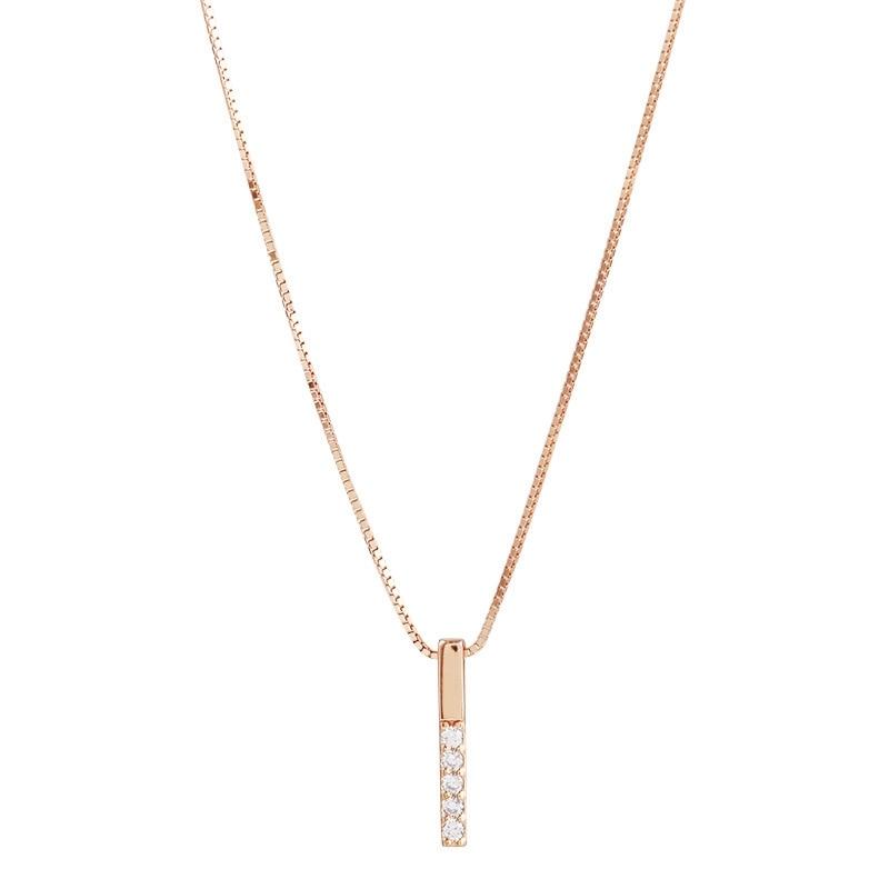 Dainty Zirconia Bar Necklace-Necklace-Katalio