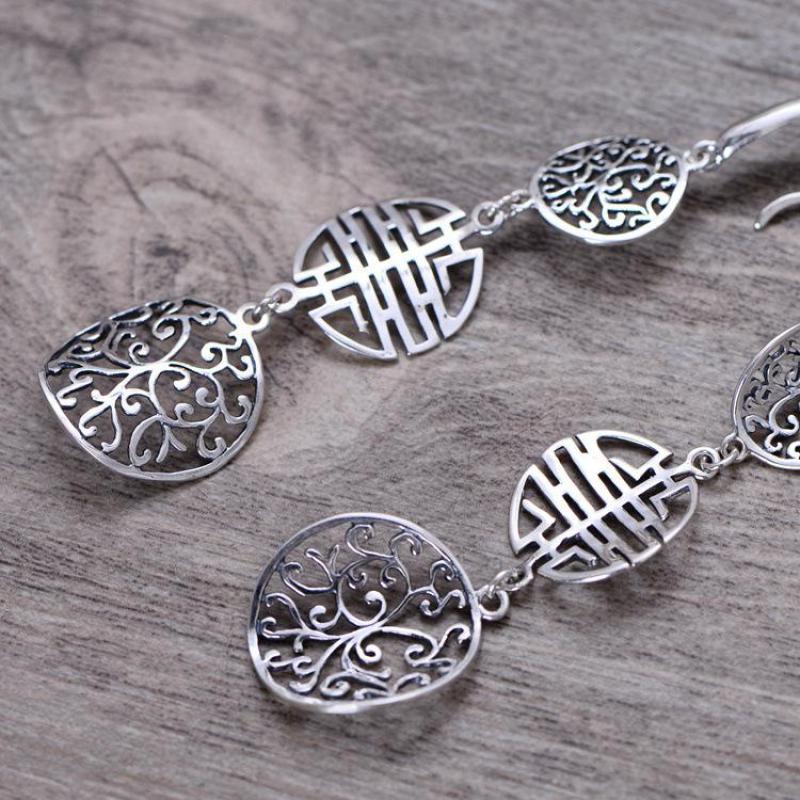 Retro Tribal Drop Earrings-Earrings-Katalio