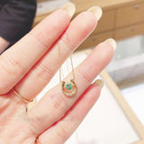 Emerald Horseshoe Necklace-Necklace-Katalio