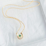 Emerald Horseshoe Necklace