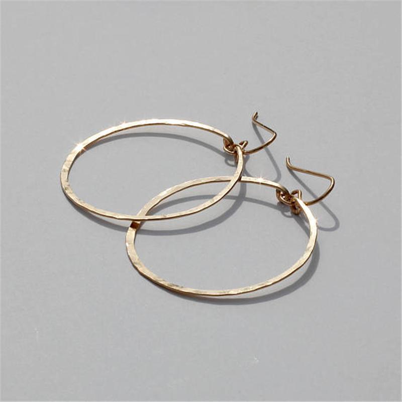 Hammered Hoops-Earrings-Katalio