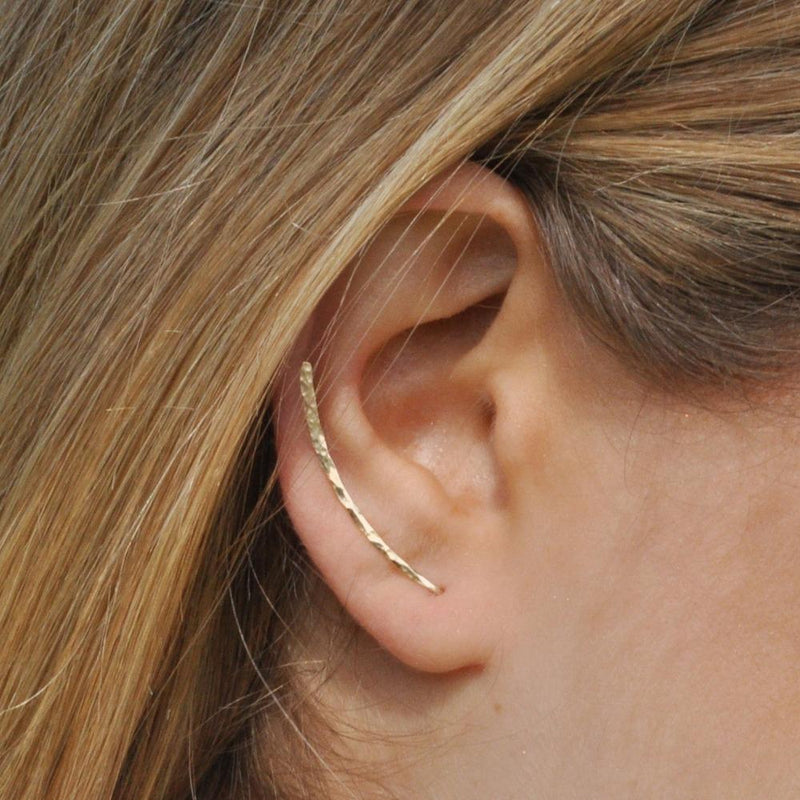 Martelée Ear Climber Earrings-Earrings-Katalio