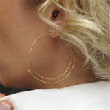 Large Minimalist Hoop Earrings-Earrings-Katalio