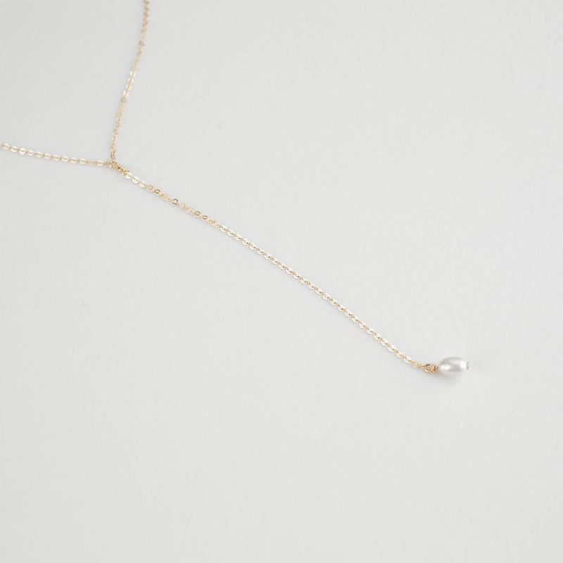 Minimalist Pearl Drop Layer Y-Necklace-Necklace-Katalio