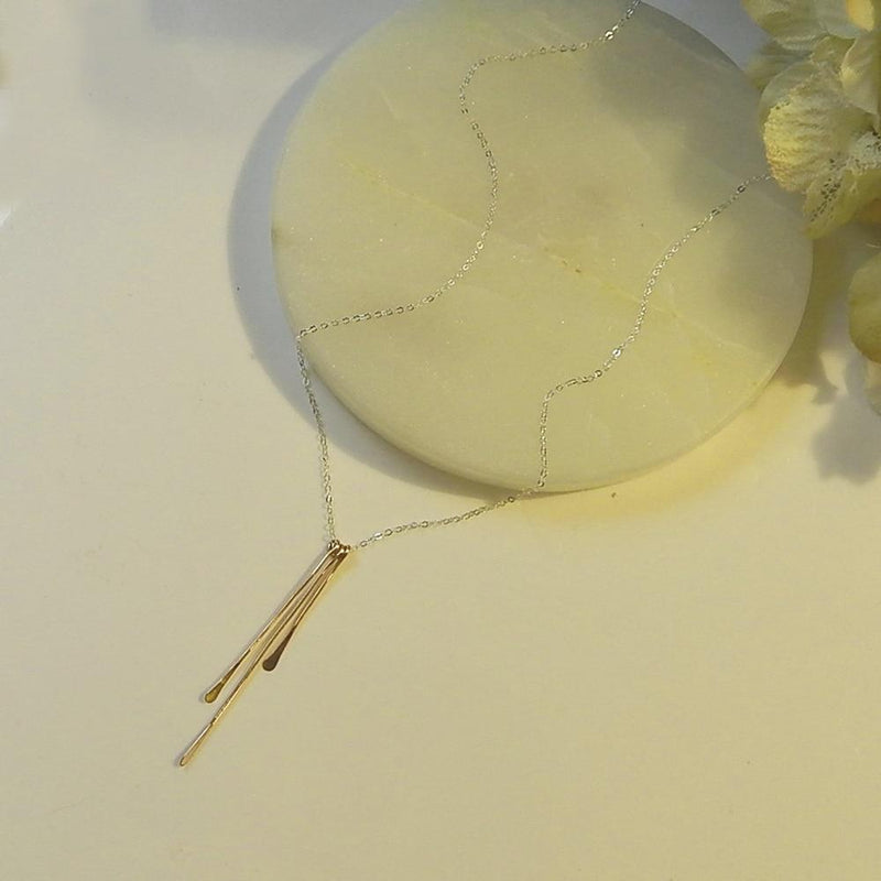 Hammered Fringe Necklace-Necklace-Katalio