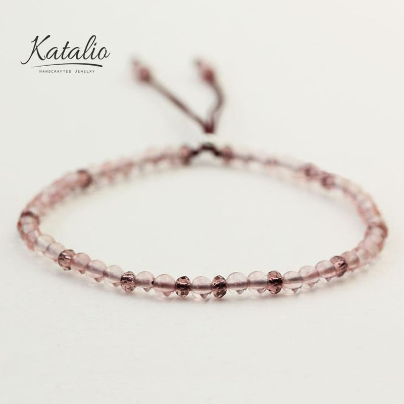 Rose Quartz Beaded Bracelet-Bracelet-Katalio