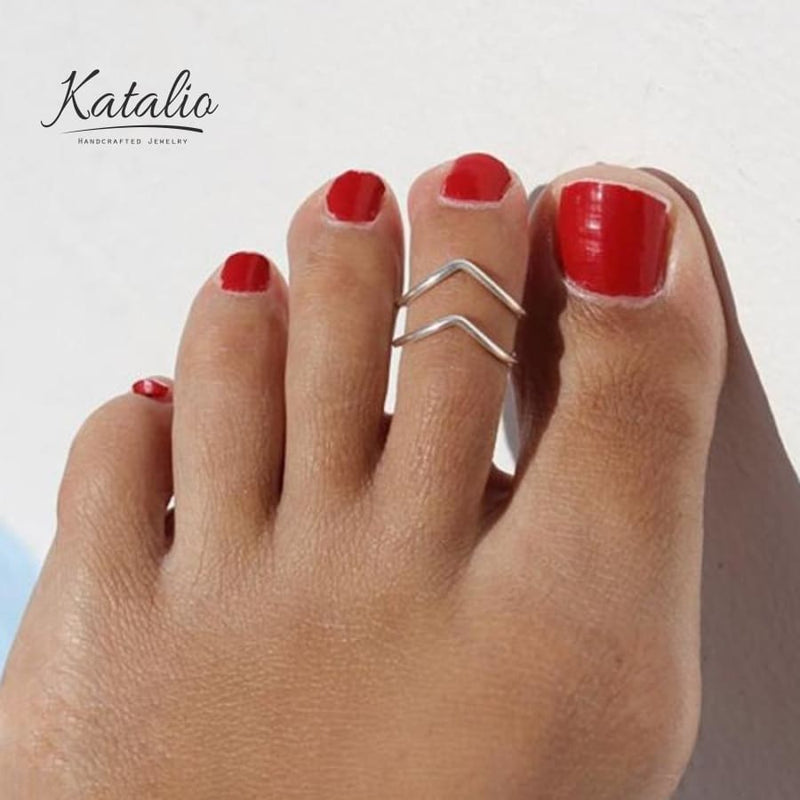 Twin Arrows Toe Rings-Ring-Katalio